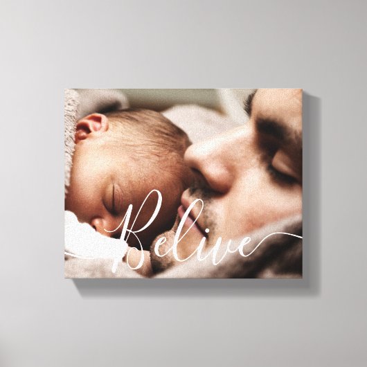 Modern handwritten script Believe Canvas Print (Voorkant)