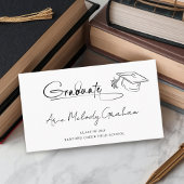 Modern Handwritten Script Graduate Name Card Visitekaartje