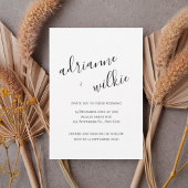 Modern Handwritten Script Wedding Invitation