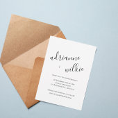 Modern Handwritten Script Wedding Invitation