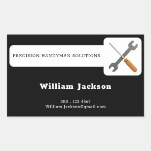 Modern handyman bouw custom logo rechthoekige sticker