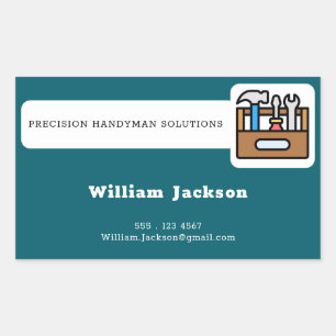 Modern handyman constructie aangepast logo rechthoekige sticker