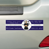 Modern handyman construction custom logo bumpersticker (Op auto)