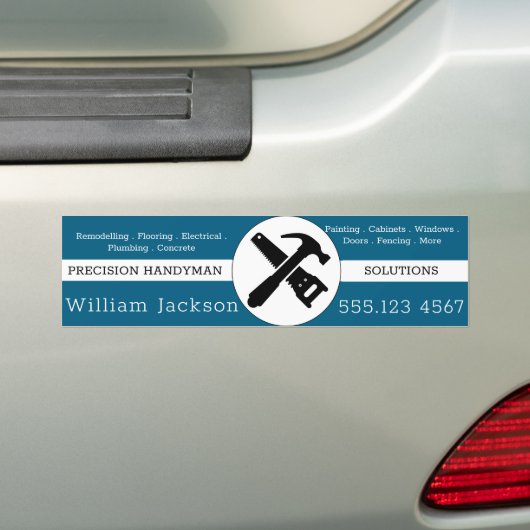 Modern handyman construction custom logo bumpersticker (Op auto)