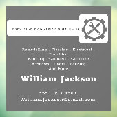 Modern handyman construction custom logo raamsticker (Vel 3)