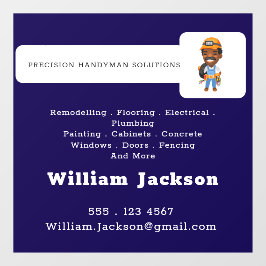 Modern handyman construction custom logo raamsticker