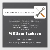 Modern handyman construction custom logo raamsticker (Vel)