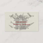 Modern handyman construction custom logo visitekaartje (Achterkant)