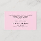 Modern handyman construction custom logo visitekaartje (Achterkant)