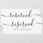 Modern Hanging Reserved Kaart Wedding Sign (Voorkant / Achterkant)