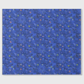Modern Hanukkah Blue Gold Star van David Pattern Cadeaupapier (Vlak)