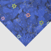 Modern Hanukkah Blue Gold Star van David Pattern Tissuepapier (Detail)