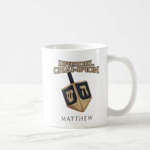 Modern Hanukkah Cute Dreidel Champion Festive Koffiemok