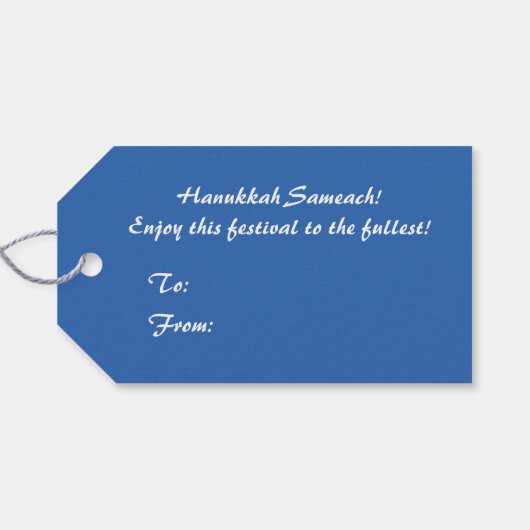 Modern Hanukkah Star van David Gingerbrood House Cadeaulabel (Achterkant Horizontaal)