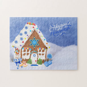 Modern Hanukkah Star van David Gingerbrood House Legpuzzel
