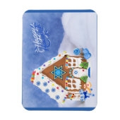 Modern Hanukkah Star van David Gingerbrood House Magneet (Verticaal)
