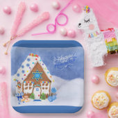 Modern Hanukkah Star van David Gingerbrood House Papieren Bordje (Feest)