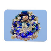 Modern Hanukkah Star van David Snowman Wreath Magneet (Horizontaal)