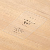 Modern Happily Ever After Wedding Acryl Uitnodigingen (Laagn)