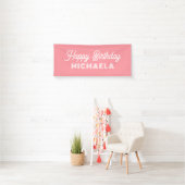 Modern Happy Birthday Custom Name Spandoek (Insitu)