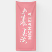 Modern Happy Birthday Custom Name Spandoek (Verticaal)
