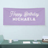 Modern Happy Birthday Custom Name Spandoek (Beurs)