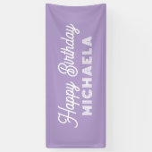 Modern Happy Birthday Custom Name Spandoek (Verticaal)