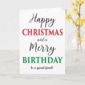 Modern Happy Christmas Merry Birthday Kaart (Gele Bloem)