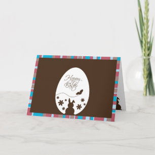 Modern Happy Easter Chocolate Brown Feestdagen Kaart