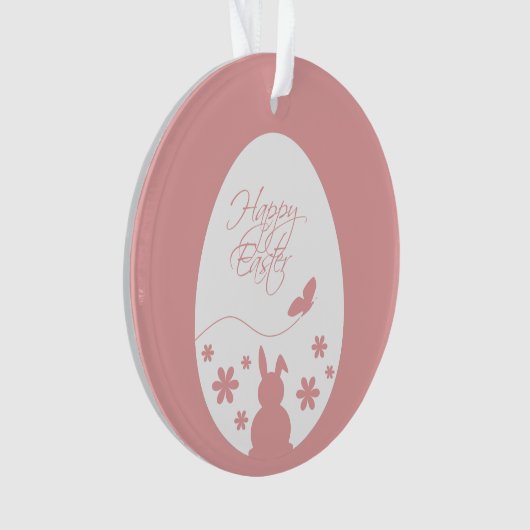 Modern Happy Easter Egg Pastel Roze Ornament (voorkant)