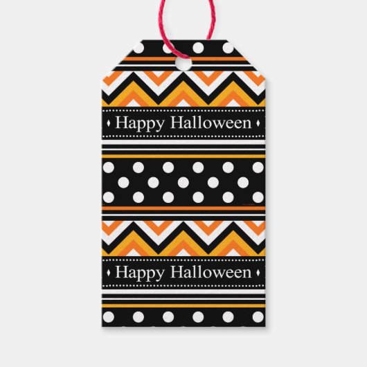 Modern Happy Halloween Pattern Cadeaulabel (Voorkant)