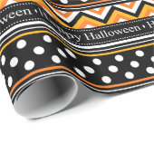 Modern Happy Halloween Pattern Cadeaupapier (Rol Hoek)
