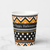 Modern Happy Halloween Pattern Papieren Bekers (Links)