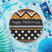 Modern Happy Halloween Pattern Papieren Bordje (Feest)