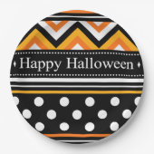 Modern Happy Halloween Pattern Papieren Bordje (Voorkant)