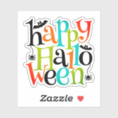 Modern Happy Halloween Typography beslaat Spiders Sticker (Vel)
