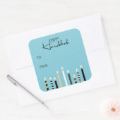 Modern Happy Hanukkah Candles Holiday Sticker (Envelop)