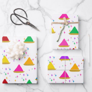 Modern Happy Holi Hindu Festival Colors Pattern Inpakpapier Vel