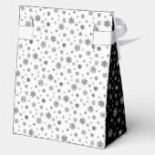 Modern Happy Holiday Zwart Wit Sneeuwvlok Patroon Bedankdoosjes (Achterkant)
