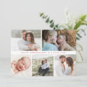 Modern Happy jubileum Custom familie Foto's Feestdagenkaart (Staand voorkant)