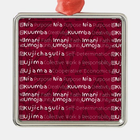 Modern Happy Kwanzaa Metalen Ornament (Voorkant)