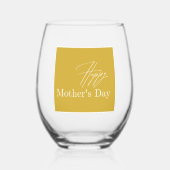 Modern Happy Moederdag — Elegant script Wijnglas Zonder Voet (Voorkant)