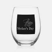 Modern Happy Moederdag — Elegant script Wijnglas Zonder Voet (Voorkant)