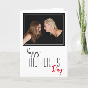 Modern Happy Mother`s Day Script Carte photo