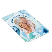 Modern Happy Mothers Day Blue Turquoise Waterverf Magneet (Rechterzijde)