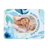 Modern Happy Mothers Day Blue Turquoise Waterverf Magneet (Horizontaal)