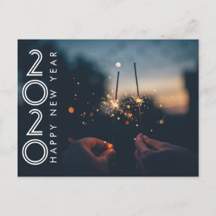 Modern Happy New Year 2020 Fireworks-reservlers Briefkaart