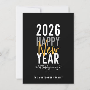 Modern Happy New Year Humor vakantie Kaart