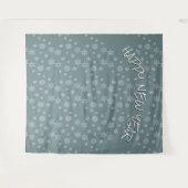 Modern HAPPY NEW YEAR Snowflake Wandkleed (Voorkant (horizontaal))