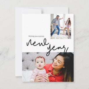 Modern Happy Nieuwjaar aangepaste foto's Briefkaart